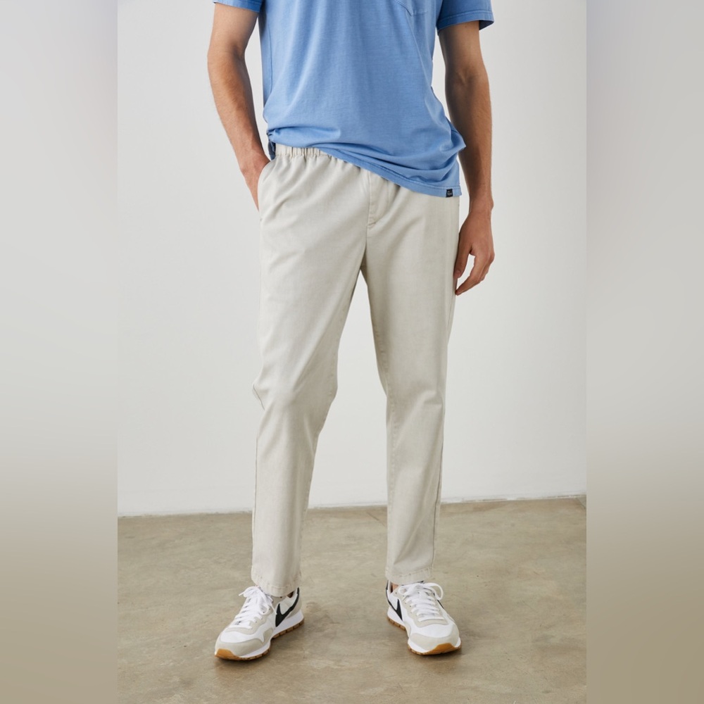 NWT Rails Julian Pant Sueded Stretch Cotton Cropped Pull On Natural Size XL $158